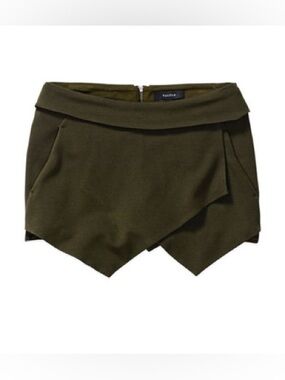 Aritzia Talula Olive Green Mini Skort with Folded Waistband
